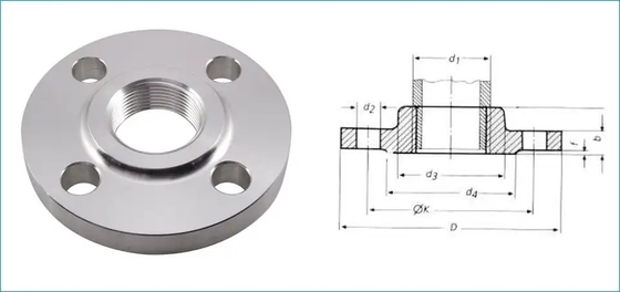 ASME B16.5 Dövme A105N Yükseltilmiş Yüz Karbon Çelik NPT / BSPT Dişli Flanş